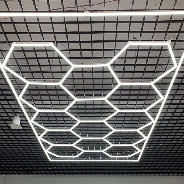 ワークショップジム用ガレージ六角形LEDライト用商業作業灯42Wアルミニウムハニカムランプ照明