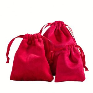 Sac de rangement en velours à cordon de serrage, prix d'usine, pour bijoux, ornements, bracelets en jade et autres bijoux - Product Image 1