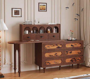 Bàn trang điểm với gương và đèn, bàn trang điểm lớn với bàn trang điểm phòng ngủ bằng kính với ngăn kéo và kệ - Product Image 2