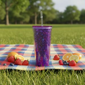 Wholesale Custom Logo 24oz Snow Globe Tumbler Double Walled Acrylic Eco-Friendly <b>Cup</b> <b>with</b> Lid and <b>Straws</b> for <b>Adults</b> - Product Image 4