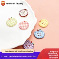 Botones de Resina Ecológica de Cuatro Agujeros con Reverso Plano, Resistentes a la Decoloración, Ligeros, Decorativos para Manualidades, Adornos de Resina para Niños, Parches para el Cabello y Zapatos