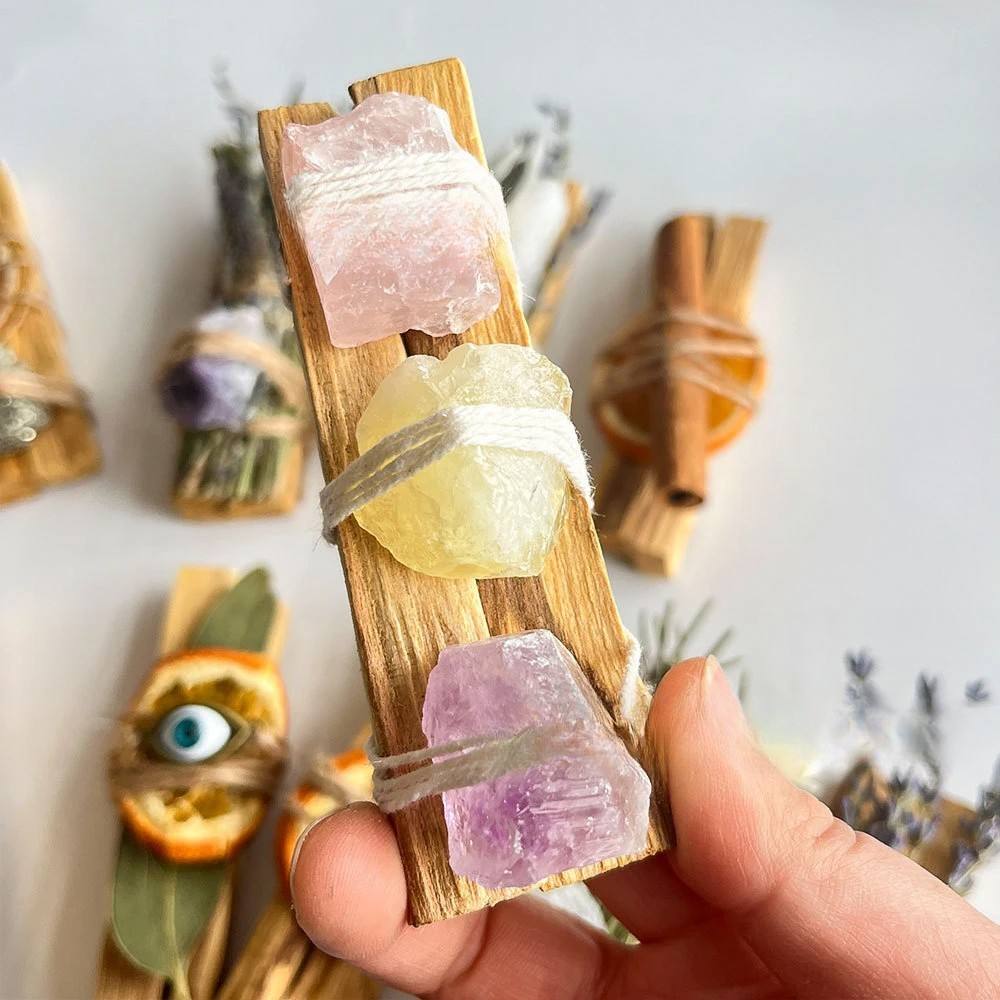 Rose + jaune + améthyste