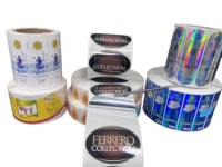 Étiquettes adhésives pour aliments pour bébés de qualité alimentaire, écologiques, résistantes à l'huile, en BOPP, imperméables, découpées sur mesure, colorées, imprimées en offset avec logo.