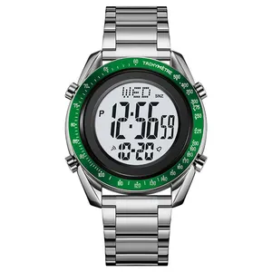 SKMEI 2145 stainless steel oval shaped dial multi function men digital sport watch