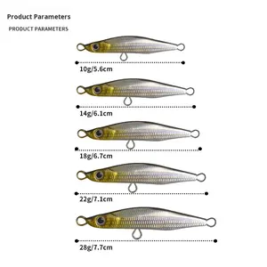 Leurre de pêche flottant à longue portée, <span class=keywords><strong>jig</strong></span> en plaque de fer, appât artificiel dur multi-lances, type crayon, avec hameçons - Product Image 5