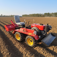 Les tracteurs à quatre roues peuvent être équipés d'autres outils agricoles pour niveler le verger