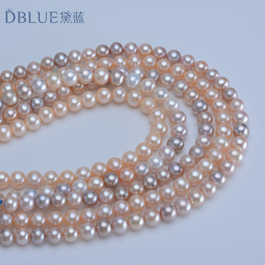 Collares de Perlas de Agua Dulce Casi Redondas de 10-11 mm, Semiterminados, Comercio Nacional e Internacional, Colores Mezclados - Product Image 2