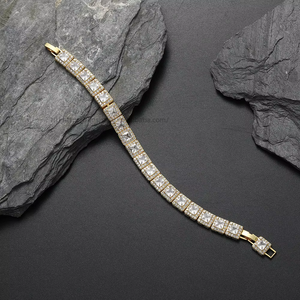 9Mm Square Tennis <b>Bracelet</b> <b>Copper</b> Micro-inlaid Zircon Hip Hop Couple Tanjing Fashion Lijing Necklace - Product Image 3