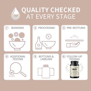 Solilan OEM tablet Biotin murni <span class=keywords><strong>10000</strong></span> Mcg, asam Keratin Vitamin H untuk pertumbuhan rambut kuku dewasa bayi baru lahir - Product Image 5