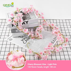 कृत्रिम रेशम साकुरा गार्लैंड चेरी खिलने वाली विस्टेरिया शादी की पृष्ठभूमि सजावट के लिए फूलों - Product Image 5