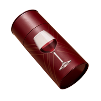 Cajas de Cartón Cilíndricas Personalizadas con Materiales Reciclados para Copas de Vino y Whisky - Empaque Ecológico para Regalos de San Valentín