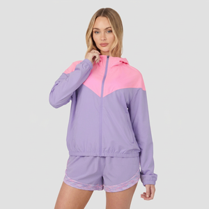 Ensemble veste coupe-vent à capuche et short pour femme, vêtements de sport légers et décontractés, tenue de survêtement deux pièces - Product Image 1