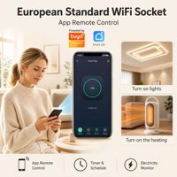 Prise intelligente WiFi Zigbee Tuya 16A compatible avec Apple Home, Alexa, Google Home, télécommande, certifiée sécurité pour la maison et le bureau