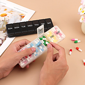 Wholesale Portable 7-Cell Weekly Pill Box New Cross-Border Household Plastic Storage for Pills Capsules <b>Tablets</b> - Product Image 6