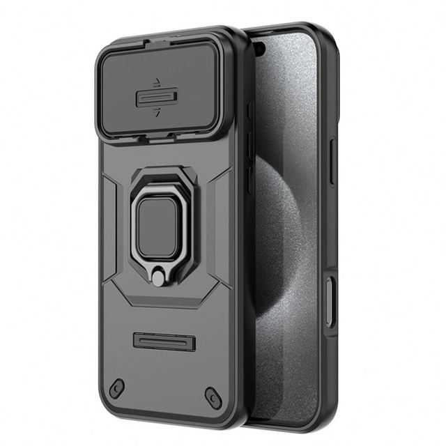 Wholesale Luxury Heavy Duty TPU+PC Anti-Fall Armor Protective Phone Case with Kickstand Camera Cover for 13-17 Pro Max