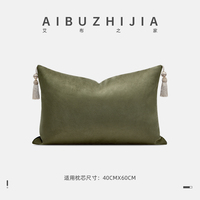 AIBUZHIJIA Chinesischer Stil Eckquasten-Kissenbezug Grüner Kissenbezug Moderner Zierkissenbezug Luxuriöse Dekorationen für Zuhause