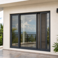 Fenêtres coulissantes en aluminium à profilé métallique, résistantes aux intempéries, aux fortes pluies et aux ouragans, avec vitrage à double paroi, pour villa