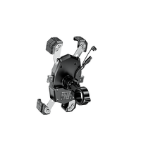 Wasserdichter Schnellverschluss-Motorradhalter mit Qi 15W Kabelloser & PD 20W Typ-C Ladestation und Unabhängigem EIN/AUS-Schalter