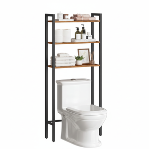 Modern Eco-Friendly Toilet <b>Storage</b> 3-Tier Bathroom Organizer Shelf Freestanding Custom Size Space Saver Easy Assembly - Product Image 1