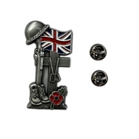 Stocké n'oubliez jamais le jour du Souvenir drapeau britannique coquelicot Pin Badge