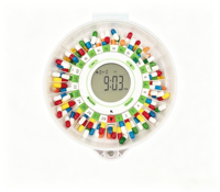 Distributeur automatique de pilules OEM, boîte à pilules avec 28 compartiments, alarmes, boîte à pilules en plastique avec clé de verrouillage, écran LCD