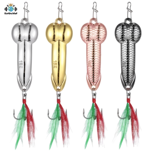 Leurre de pêche en métal Yiwu 10g/15g/20g/28g/35g/43g/50g, spinner, wobbler, cuillère à paillettes or/argent, leurre en forme de pénis - Product Image 1