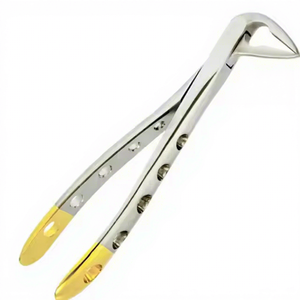 Juego de fórceps para extracción dental, con mango estriado plateado, clase I, instrumentos quirúrgicos manuales - Product Image 5