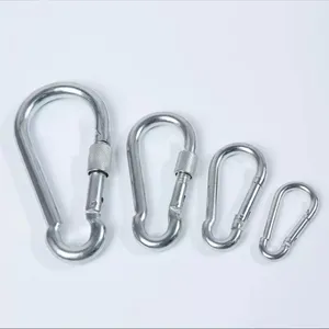 Ağır hizmet tipi yaylı kanca klip kilitleme Carabiners paslanmaz çelik vida kilidi küçük alüminyum tırmanma çantanıza klip