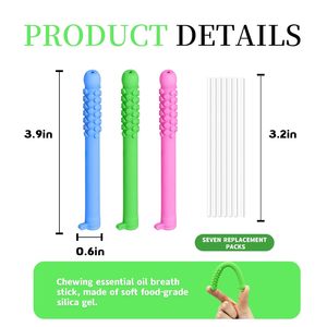 Factory Wholesale Chewable Essential Oil <strong>Breathing</strong> Stick for Anxiety Relief, Fresh <strong>Breath</strong> Oral <strong>Inhaler</strong>, Quit Smoking Aid - Product Image 2