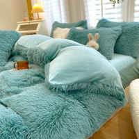 Housse de Couette de Luxe Moelleuse Ultra Douce en Velours à Poils Longs, Parure de Lit Polaire