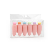 6 pièces mini stylos de surligneur pastel rose carotte aubergine pour enfants