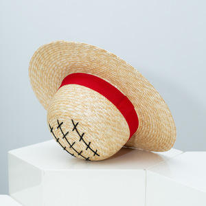 A212 <span class=keywords><strong>Sombrero</strong></span> de Paja Plano Tipo <span class=keywords><strong>Luffy</strong></span> de One Piece para Cosplay, Convenciones, <span class=keywords><strong>Sombrero</strong></span> de Paja de Verano - Product Image 4