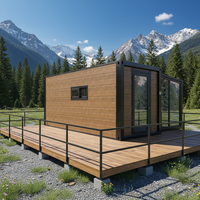 Casa Container Espandibile Monopiano da 20 Piedi, Stanza Prefabbricata, Villa Modulare Moderna in Acciaio e Pannelli Sandwich per Esterni