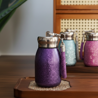 Bouteille d'eau isolée en titane pur, texturée, à boire directement, portable, idéale pour les cadeaux, vaisselle de voyage