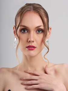 ต่างหูห่วงแบบซ้อนชั้น ดีไซน์วงกลมหลายวงแบบมินิมอล ชุบเงิน เครื่องประดับแฟชั่นทรงเรขาคณิตทันสมัยสำหรับผู้หญิง - Product Image 2