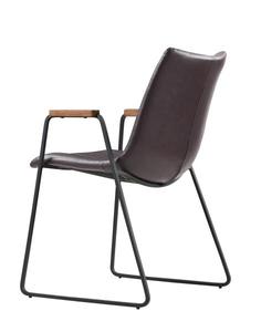 <span class=keywords><strong>Fauteuil</strong></span> en <span class=keywords><strong>cuir</strong></span> PU <span class=keywords><strong>marron</strong></span> <span class=keywords><strong>foncé</strong></span> de style vintage avec cadre en fer pulvérisé noir pour bureau et salon - Product Image 4