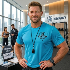 Camiseta Deportiva de Secado Rápido para Hombre, Personalizada, de Alta Calidad, a Precio de Fábrica, con Estampado, de Algodón y Elastano, para Gimnasio - Product Image 3
