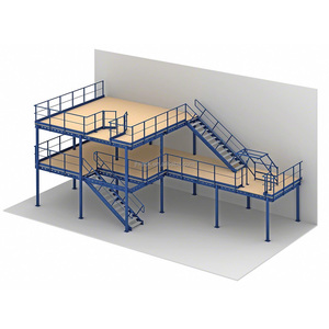 Jinhui Best Seller Products 2024 Industrial Racking Armazém Storage Steel Rack Mezanino Plataforma Com Escadaria Dobrável - Product Image 2