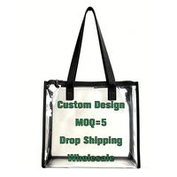 Sac fourre-tout élégant pour femme en PVC transparent avec motifs de quilting hawaïens, personnalisable, idéal pour offrir en cadeau