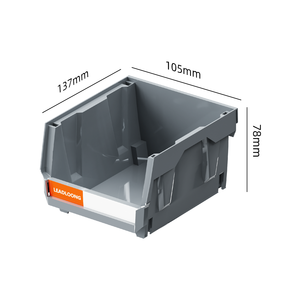 LEADLOONG V1 Gray Storage Parts Bin 24pcs 13.5x10.5x7.6cm/5x4*3inch Hardware <b>Tool</b> <b>Box</b> for Garage Storage - Product Image 2