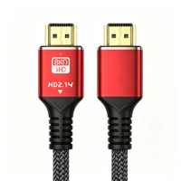 Câble HDMI 2.1 plaqué or, gaine en nylon tressé, mâle-mâle, 8K 60Hz, haute vitesse 8K 48 Gbit/s pour TV, PS5, projecteur