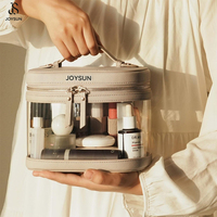 JOYSUN Trousse de Maquillage Grande Capacité à Plusieurs Niveaux, Sac Cosmétique Personnalisé, Pochette de Maquillage Portable avec Fermeture Éclair, Étui de Beauté