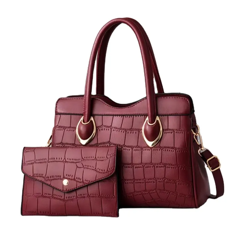 Wholesale Women top Handle Satchel Purse Shoulder Bag Hobo Work Bag Set handbag 2 pieces lady Top quality crocodile hand bags