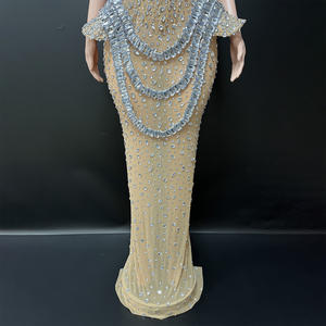 Novance Y5208, Vestido de Cóctel de Malla sin Tirantes, Sexy, para Mujer, Largo hasta el Suelo, Brillante, Elegante, para Graduación - Product Image 6