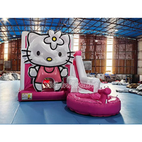 Château gonflable rose pour enfants avec piscine pour la location, certifié EN14960
