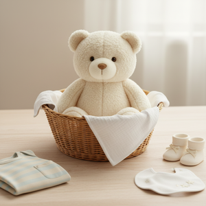 Oso de Peluche Color <span class=keywords><strong>Crema</strong></span> Neutro, Disponible en Pedidos al por Mayor para Proveedores de Recuerdos para Baby Shower - Product Image 2