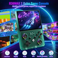 Consola Portátil Retro R36 Max 2, Pantalla IPS HD de 4.5 Pulgadas, Sistema Operativo Linux de Código Abierto, Más de 30 Emuladores, Joystick Arcade Portátil para Viajes, Regalo, Logotipo OEM