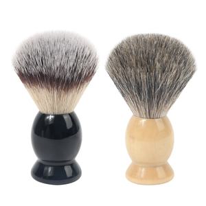 Jabón de alta calidad Original <span class=keywords><strong>barba</strong></span> pura cara negra madera venta al por mayor Etiqueta Privada madera de bambú hombres brocha de afeitar tejón - Product Image 1