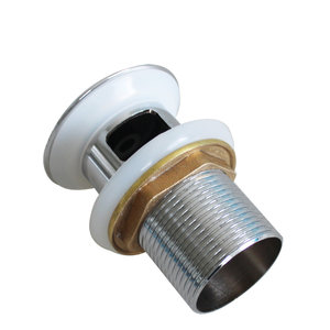WaiiHO 014 Bonde de lavabo en laiton avec trop-plein, chromée et joint en caoutchouc, bouchon de vidange pour évier de cuisine - Product Image 3