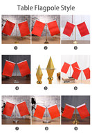 En gros, Kit de mât de drapeau d'intérieur télescopique super robuste en aluminium doré avec base dorée